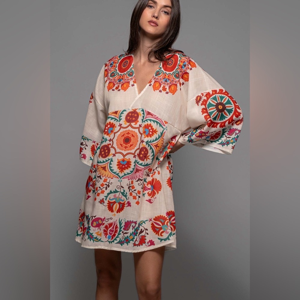 Colorful Bohemian Kimono Dress